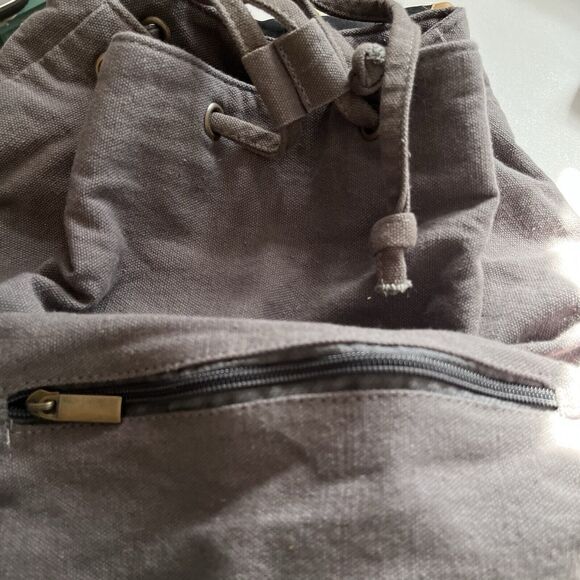 Earthbound Cotton Backpack Gray Bag Keep it Cosmic Embroidered Artsy Hippie BOHO - Picture 5 of 7